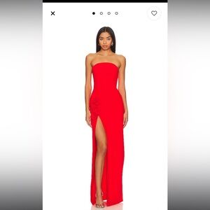 X REVOLVE Wolfe Gown in Crimson worn once to a wedding. Dry cleaned and perfect.
